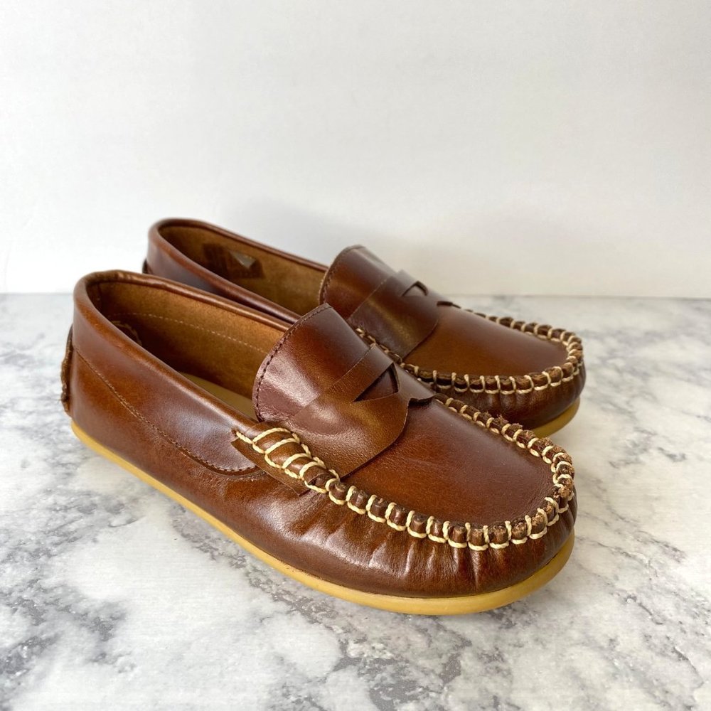 Elephantito Moccasin Brown Leather Shoes Kids US Size 11 EUC 27